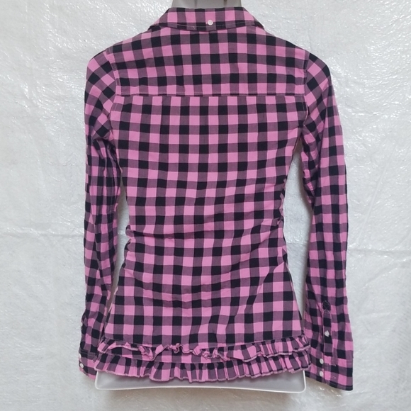 Pink Victoria’s Secrets Black/Pink Buffalo Shirt - Picture 2 of 7